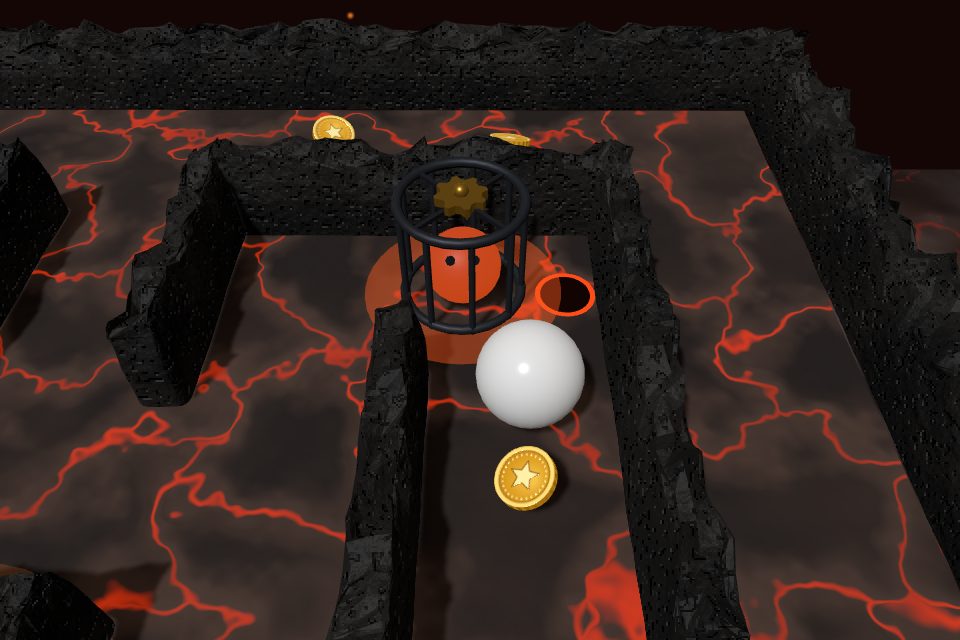 Rolle rolling up to Cinder's cage on a lava maze